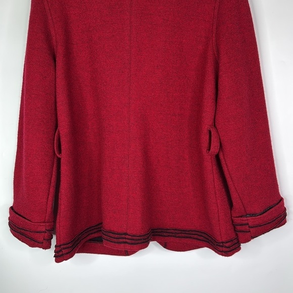 Icelandic Design Red Wool Button Cardigan Sweater Large - Picture 6 of 10